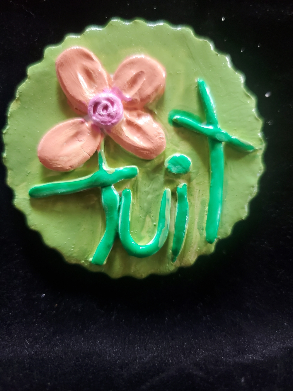 Hand Crafted Green Floral 'Tuit' Wall Sculpture
